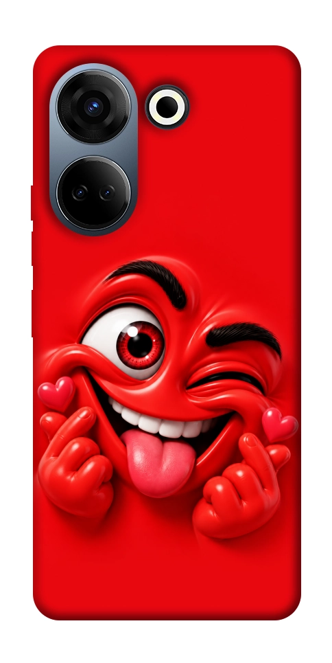 Чохол Червоний-сердцеїд для TECNO Camon 20 Pro (CK7n)