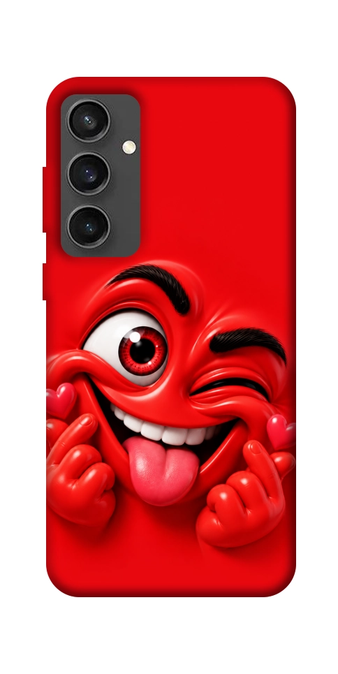 Чохол Червоний-сердцеїд для Galaxy S24 FE