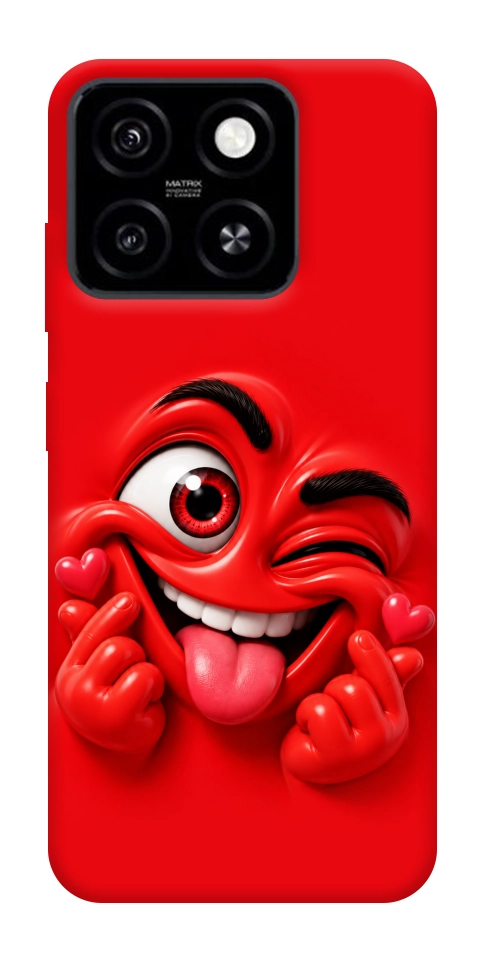 Чохол Червоний-сердцеїд для ZTE Blade A55 4G