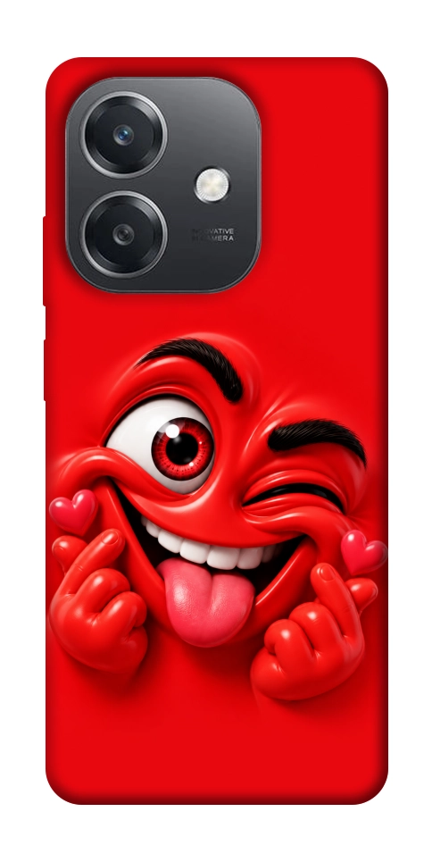Чохол Червоний-сердцеїд для Oppo A3 4G
