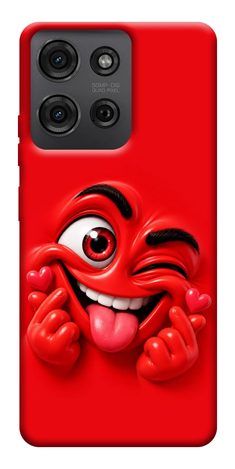 Чохол Червоний-сердцеїд для Motorola Moto G75 5G
