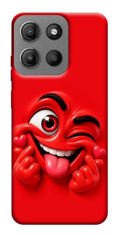 Чохол Червоний-сердцеїд для Motorola Moto G15 4G