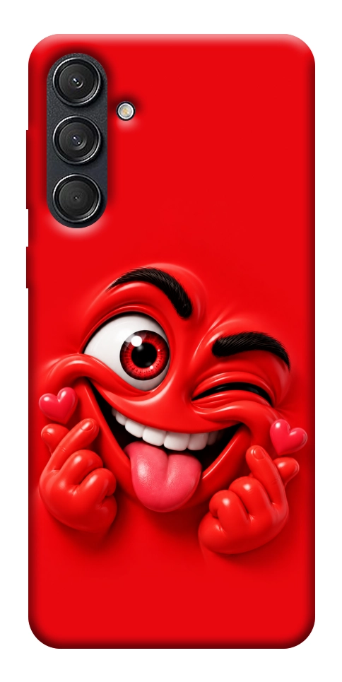 Чохол Червоний-сердцеїд для Galaxy M55