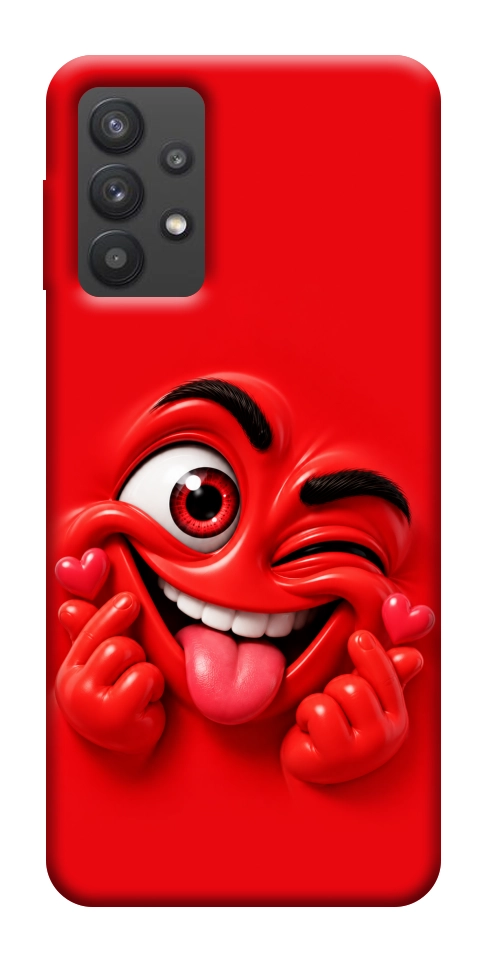 Чехол Червоний-сердцеїд для Galaxy A32 5G