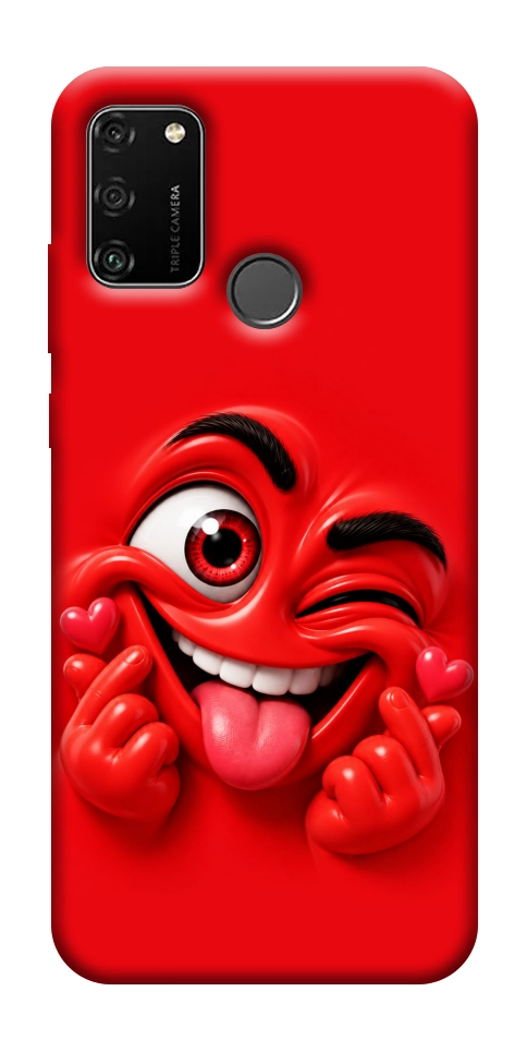 Чохол Червоний-сердцеїд для Huawei Honor 9A