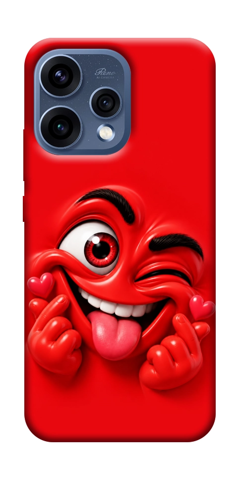 Чохол Червоний-сердцеїд для Oppo Reno 15