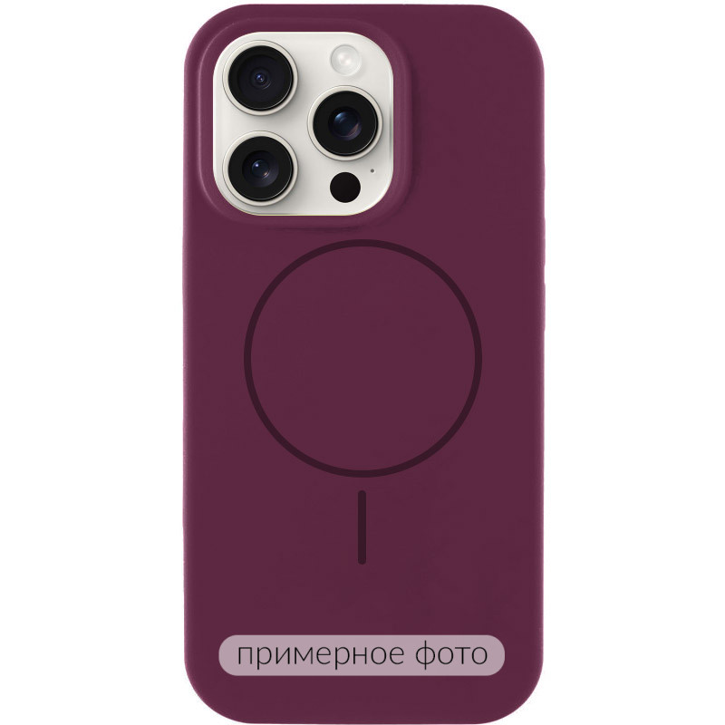 Чехол Silk Full Protective (AA) NO LOGO with Magnetic Fit для Apple iPhone 16 (6.1") (Бордовый / Plum)