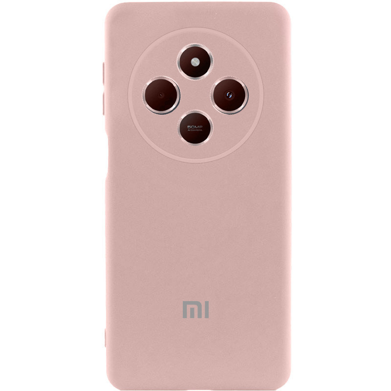 Чехол Silicone Cover Lakshmi Full Camera (AAA) with Logo для Xiaomi Poco M7 (Розовый / Pink Sand)