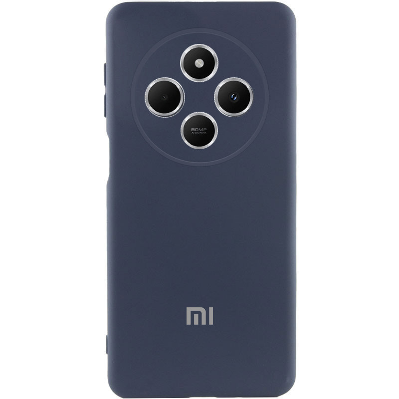 Чехол Silicone Cover Lakshmi Full Camera (AAA) with Logo для Xiaomi Poco M7 (Темно-синий / Midnight blue)