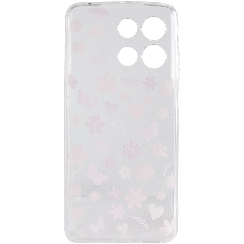 Фото Чохол TPU Clear Joy на Motorola Moto G17 Power (Butterfly Garden) в маназині vchehle.ua