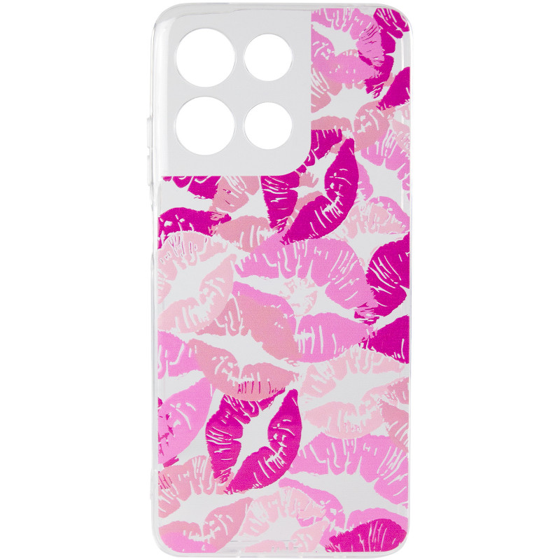 Фото Чохол TPU Clear Joy на Motorola Moto G17 Power (Kissing Pattern) на vchehle.ua