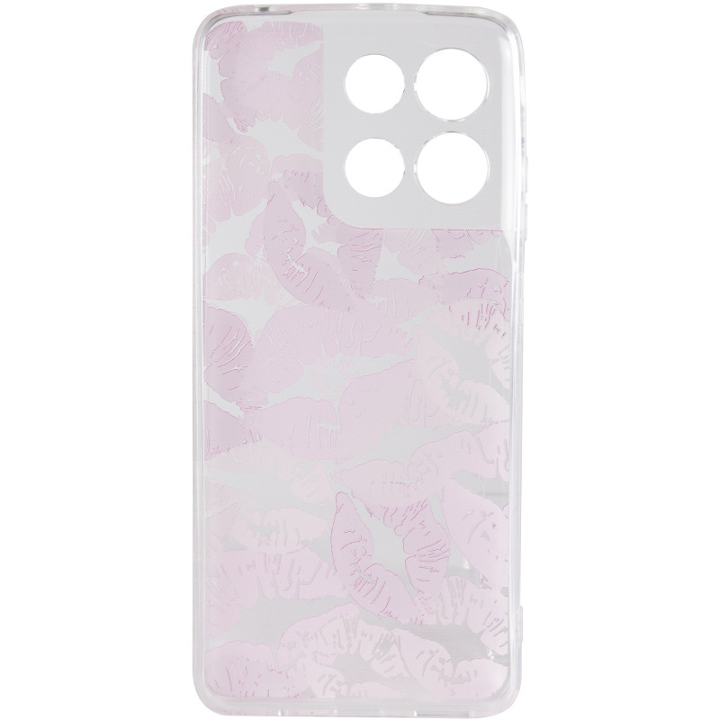Фото Чохол TPU Clear Joy на Motorola Moto G17 Power (Kissing Pattern) в маназині vchehle.ua