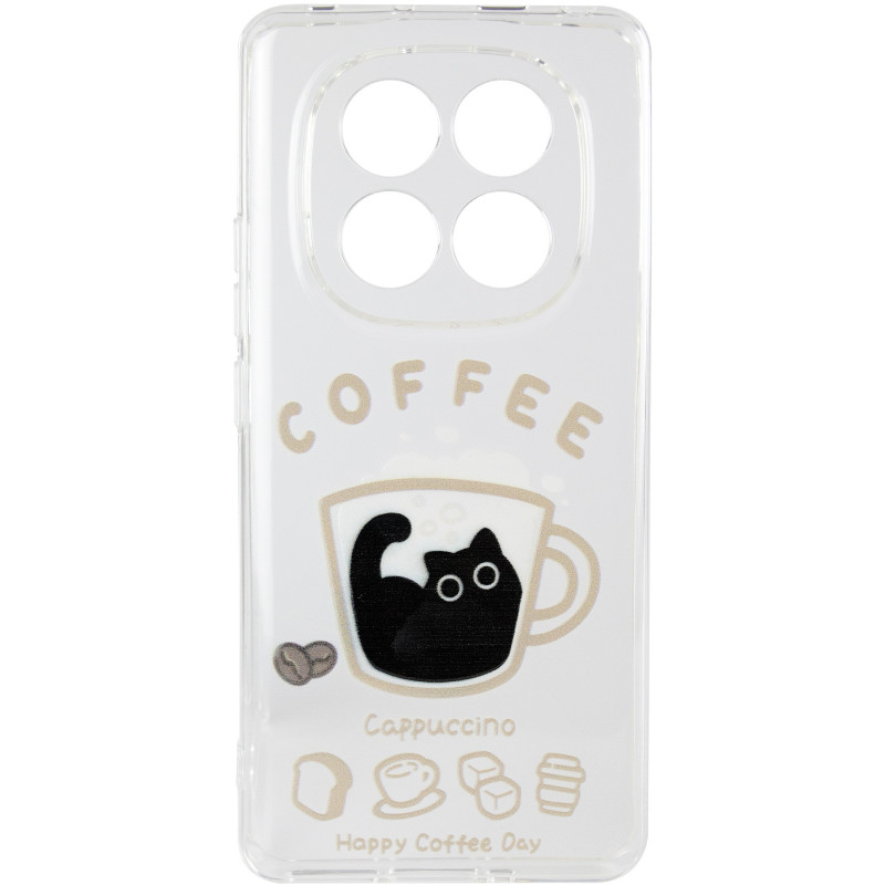 Фото Чохол TPU Clear Joy на Xiaomi Redmi Note 14 Pro 4G (Coffee) в маназині vchehle.ua