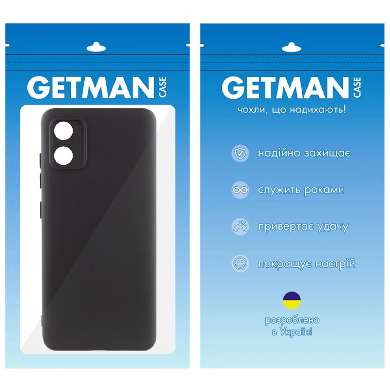 Купити Чохол TPU GETMAN Liquid Silk Full Camera на Motorola Moto E13 (Чорний / Black) на vchehle.ua