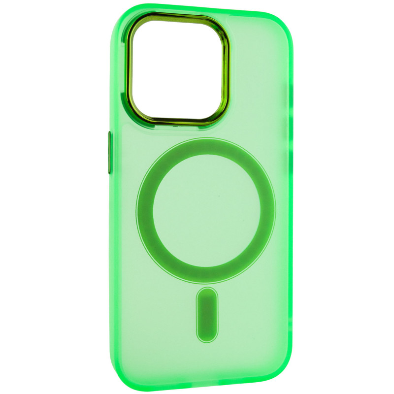 Фото Чехол TPU+PC Lily with Magnetic Fit для Apple iPhone 14 Pro (6.1") (Neon Green) на vchehle.ua