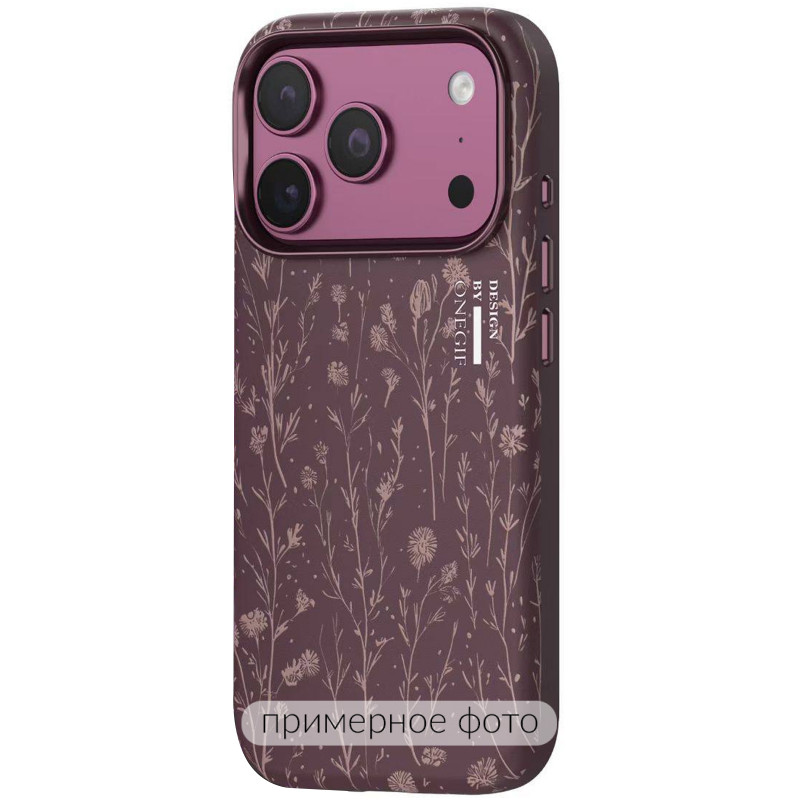 Чехол TPU+PC OneGif by Puloka Aesthetic для Apple iPhone 14 / 13 (6.1") (Dark Cherry)