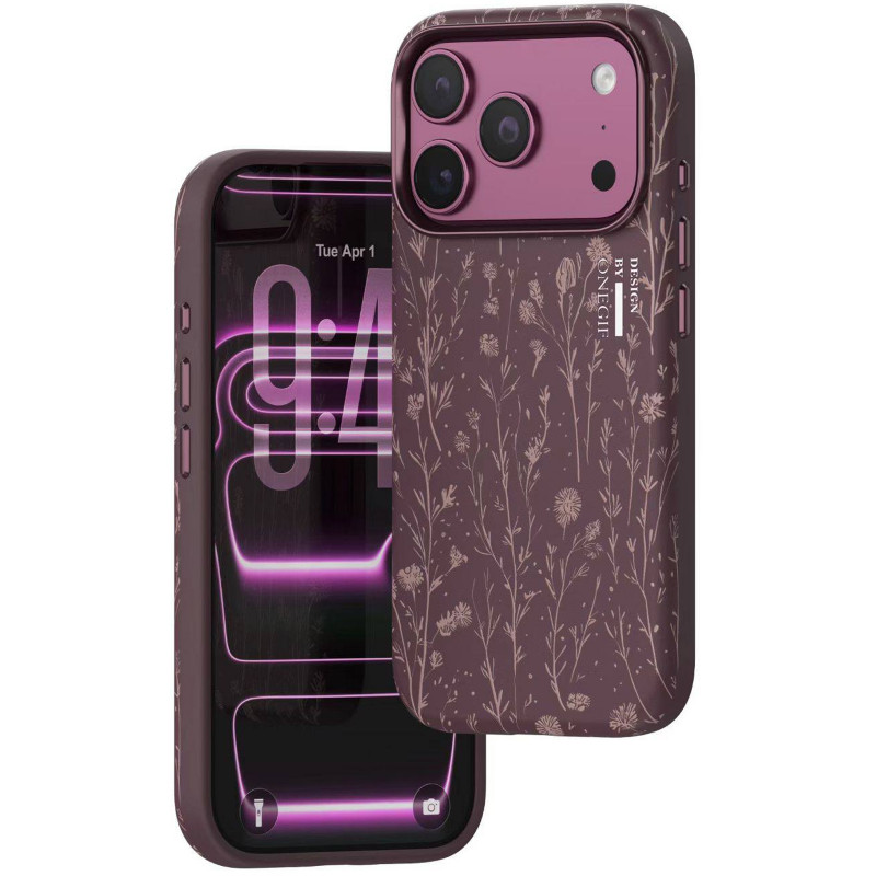 Фото Чехол TPU+PC OneGif by Puloka Aesthetic для Apple iPhone 17 Pro Max / 18 Pro Max (6.9") (Dark Cherry) на vchehle.ua