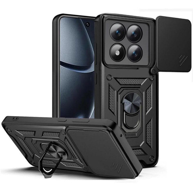 Фото Ударопрочный чехол Ummi Camshield Serge Ring для Xiaomi Redmi Note 15 Pro 5G (Черный / Black) на vchehle.ua