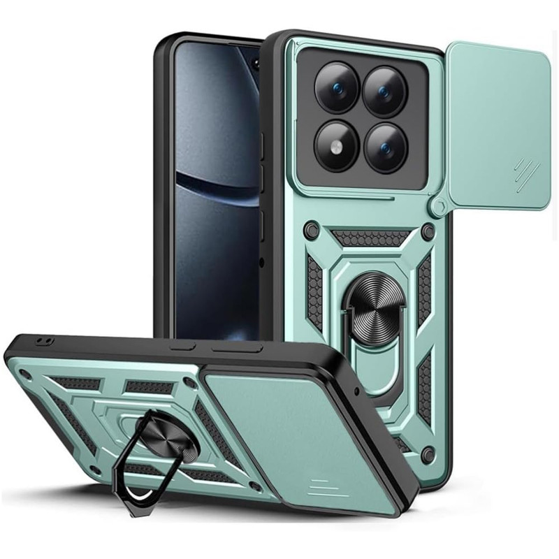 Фото Удароміцний чохол Ummi Camshield Serge Ring на Xiaomi Redmi Note 15 Pro+ 5G / Poco M8 Pro 5G (Зелений / Green) в маназині vchehle.ua
