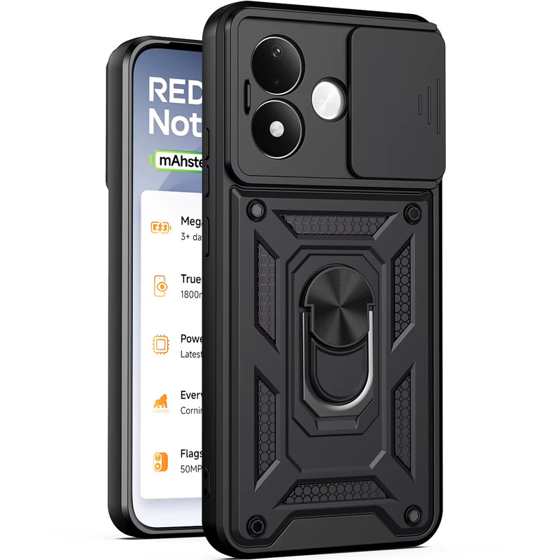 Ударопрочный чехол Ummi Camshield Serge Ring для Xiaomi Redmi Note 17 (Черный / Black)