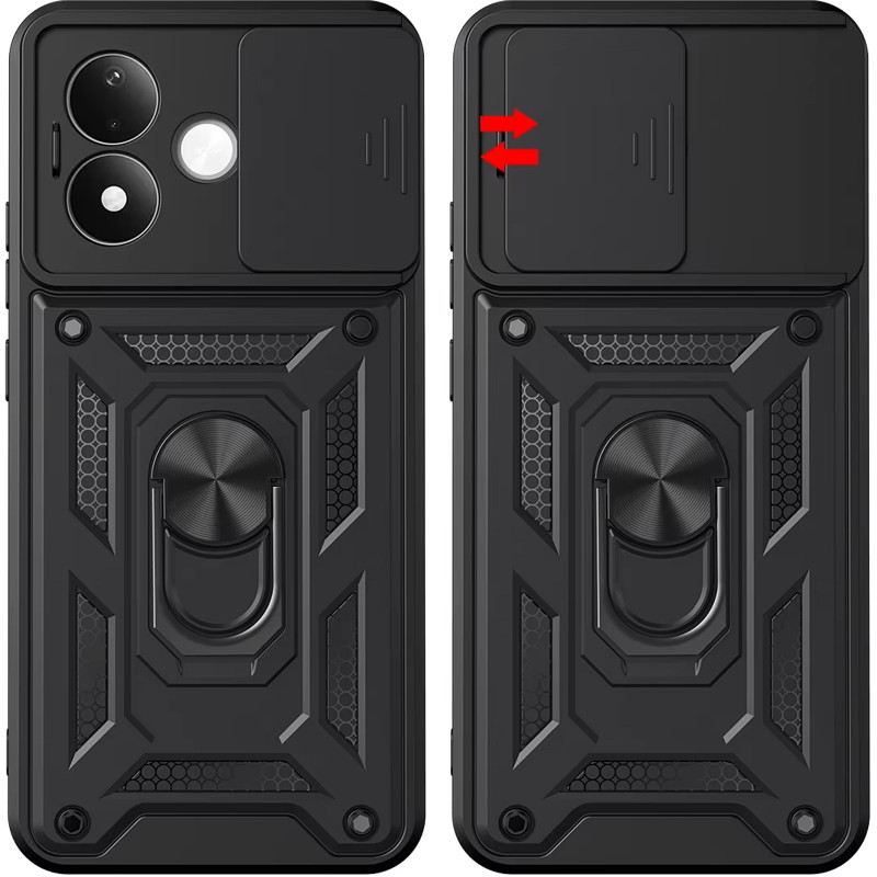 Фото Ударопрочный чехол Ummi Camshield Serge Ring для Xiaomi Redmi Note 17 (Черный / Black) на vchehle.ua