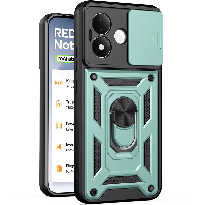 Ударопрочный чехол Ummi Camshield Serge Ring для Xiaomi Redmi Note 17 (Зеленый / Green)