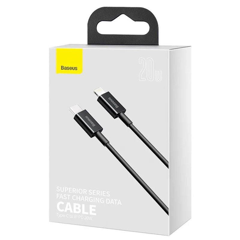 Купити Дата кабель Baseus Superior Series Fast Charging Type-C to Lightning PD 20W (1m) (CATLYS-A) (Чорний) на vchehle.ua