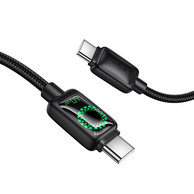 Дата кабель Hoco U146 Mundo Type-C to Type-C 60W (1.2m) (Black) в магазині vchehle.ua
