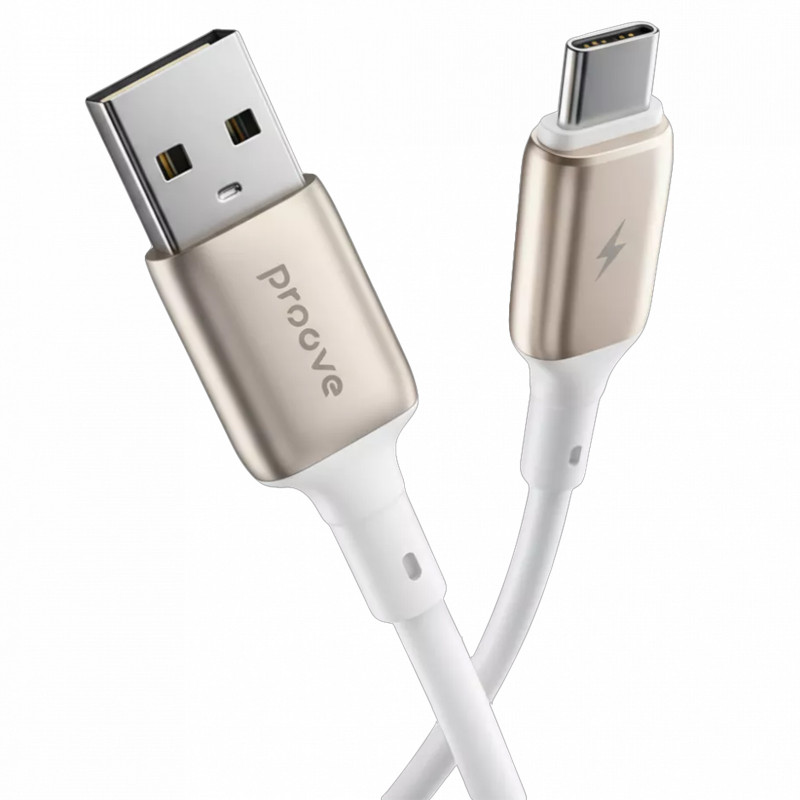 Фото Дата кабель Proove Flex Metal USB для Type-C 3A (1m) (White) на vchehle.ua