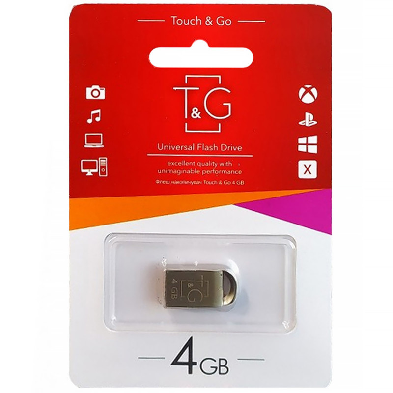 Фото Флеш-накопитель T&G 107 Metal Series — 4GB (Серебряный) на vchehle.ua
