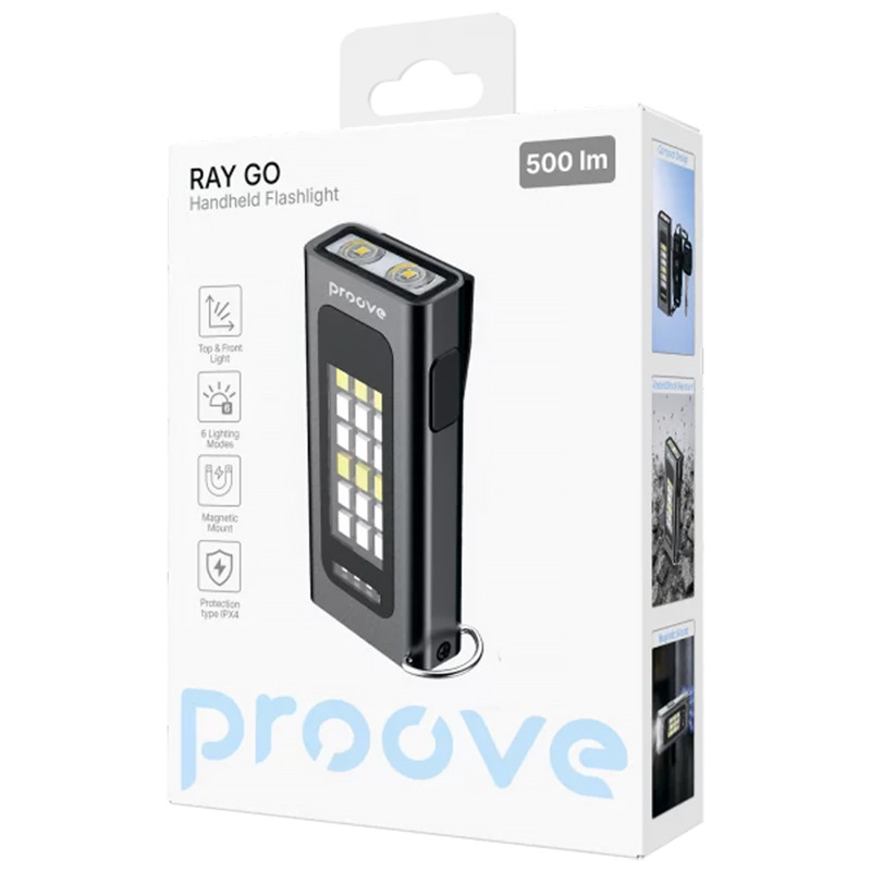 Купить Фонарь аккумуляторный Proove Ray Go (500lm 1000mAh) (Gray) на vchehle.ua