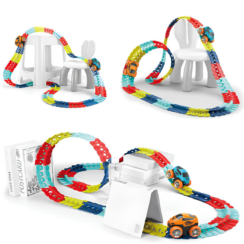 Інтерактивний трек з інерційною машинкою SHT 388 Changeable Trak (184pcs/1CAR) (Colorful)