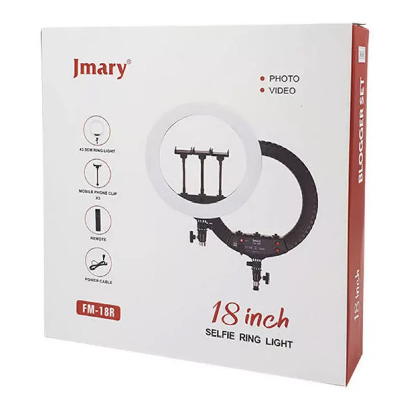 Фото Кольцевая светодиодная LED лампа Jmary FM-18R (Black) на vchehle.ua