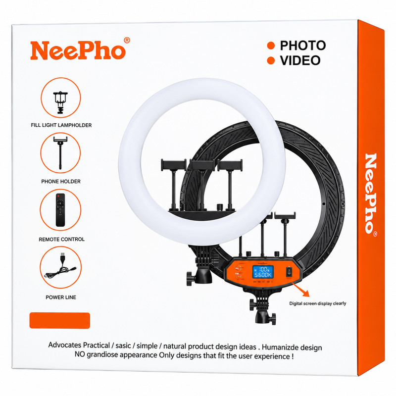 Кольцевая светодиодная LED лампа Neepho NP-21 (Black) в магазине vchehle.ua