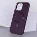 Фото Кожаный чехол Bonbon Leather Metal Style with Magnetic Fit для Apple iPhone 14 (6.1") (Фиолетовый / Dark Purple) в магазине vchehle.ua