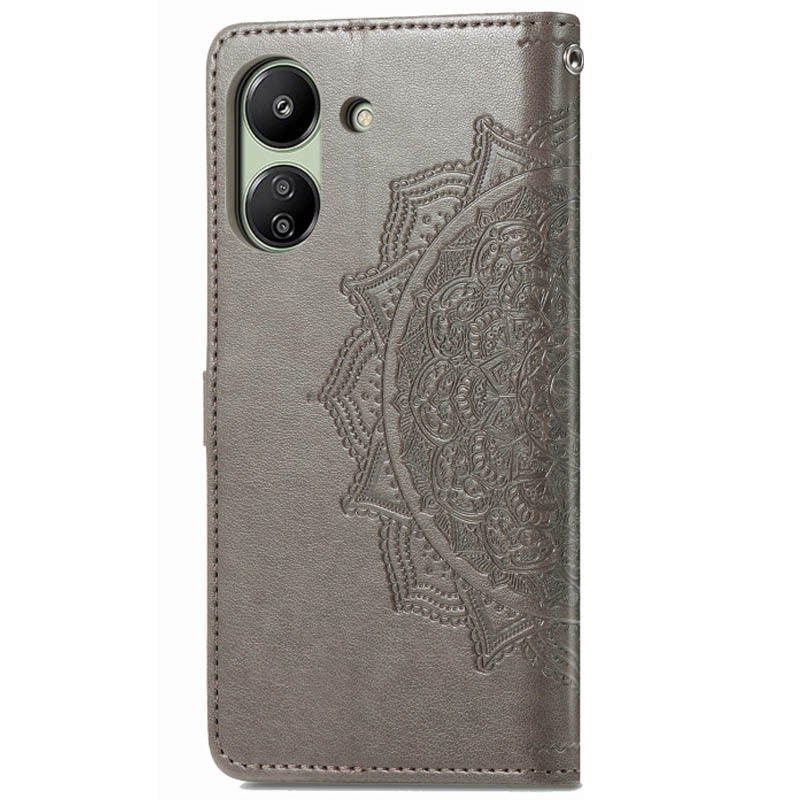 Купить Кожаный чехол-книжка Art Case с визитницей для Xiaomi Redmi 13C / Poco C65 (Серый) на vchehle.ua
