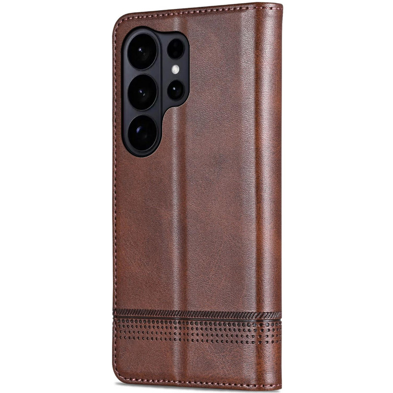 Фото Шкіряний чохол-книжка AZNS Classic series на Samsung Galaxy S26 Ultra (Dark Brown) на vchehle.ua