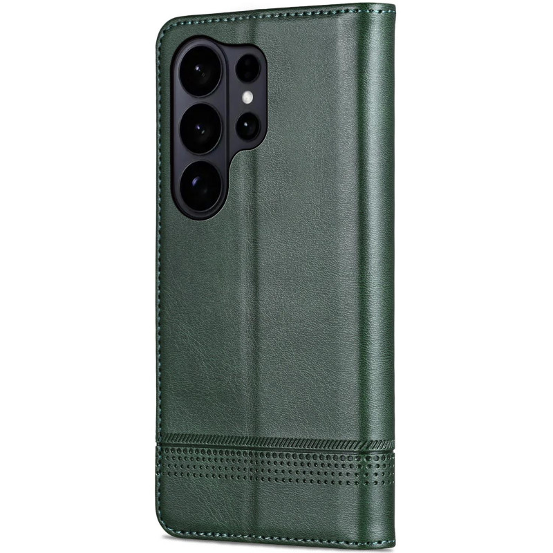 Фото Шкіряний чохол-книжка AZNS Classic series на Samsung Galaxy S26 Ultra (Dark Green) на vchehle.ua