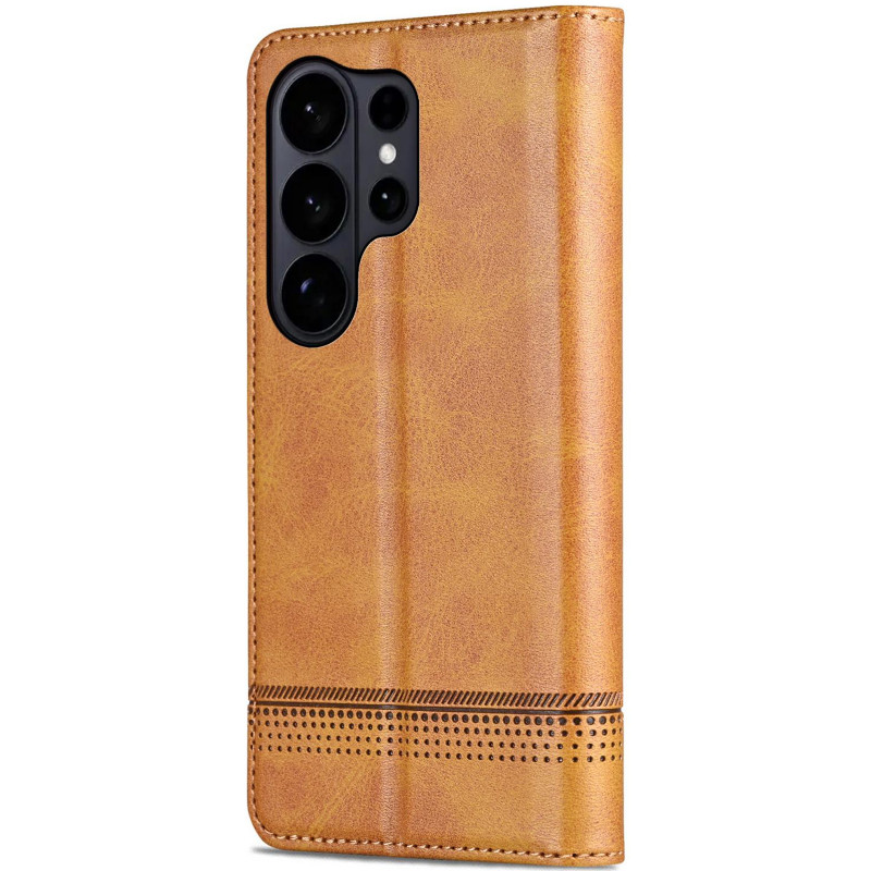 Фото Шкіряний чохол-книжка AZNS Classic series на Samsung Galaxy S26 Ultra (Light Brown) на vchehle.ua