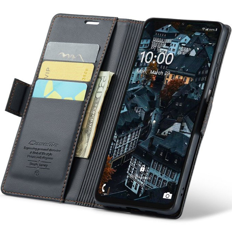 Купить Кожаный чехол-книжка CaseMe Nappa leather для Samsung Galaxy A07 4G / A08 / A06 (Black) на vchehle.ua