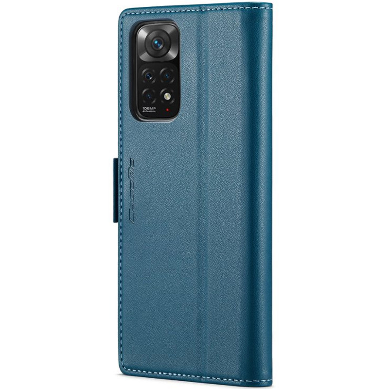 Фото Шкіряний чохол-книжка CaseMe Nappa leather на Xiaomi Redmi Note 11 (Global) / Note 11S / 12S (Blue) на vchehle.ua