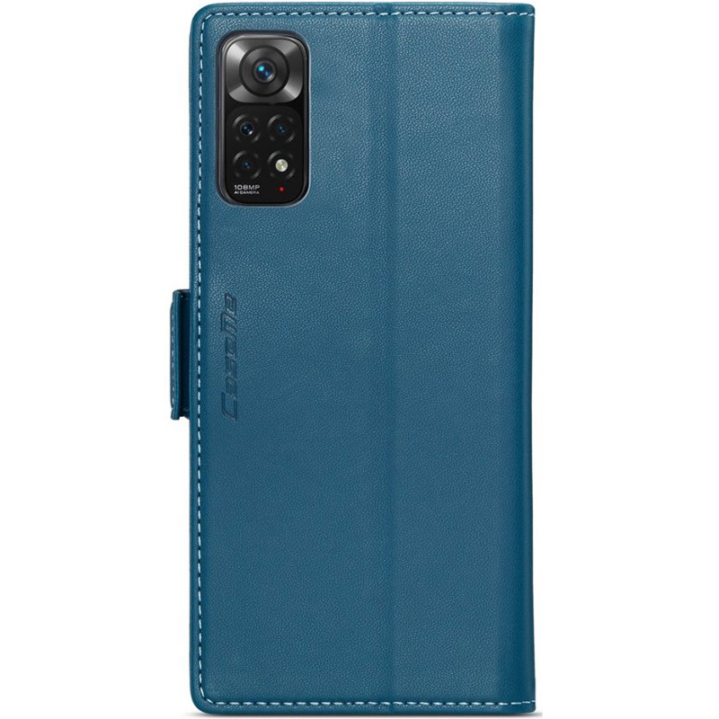 Шкіряний чохол-книжка CaseMe Nappa leather на Xiaomi Redmi Note 11 (Global) / Note 11S / 12S (Blue) в магазині vchehle.ua