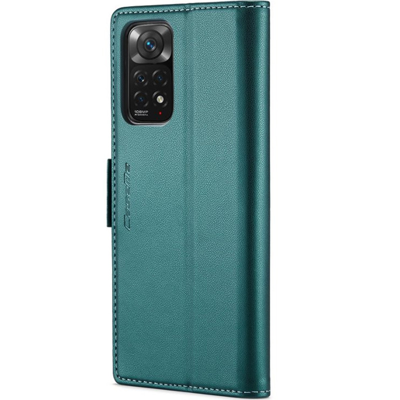 Фото Шкіряний чохол-книжка CaseMe Nappa leather на Xiaomi Redmi Note 11 (Global) / Note 11S / 12S (Green) на vchehle.ua