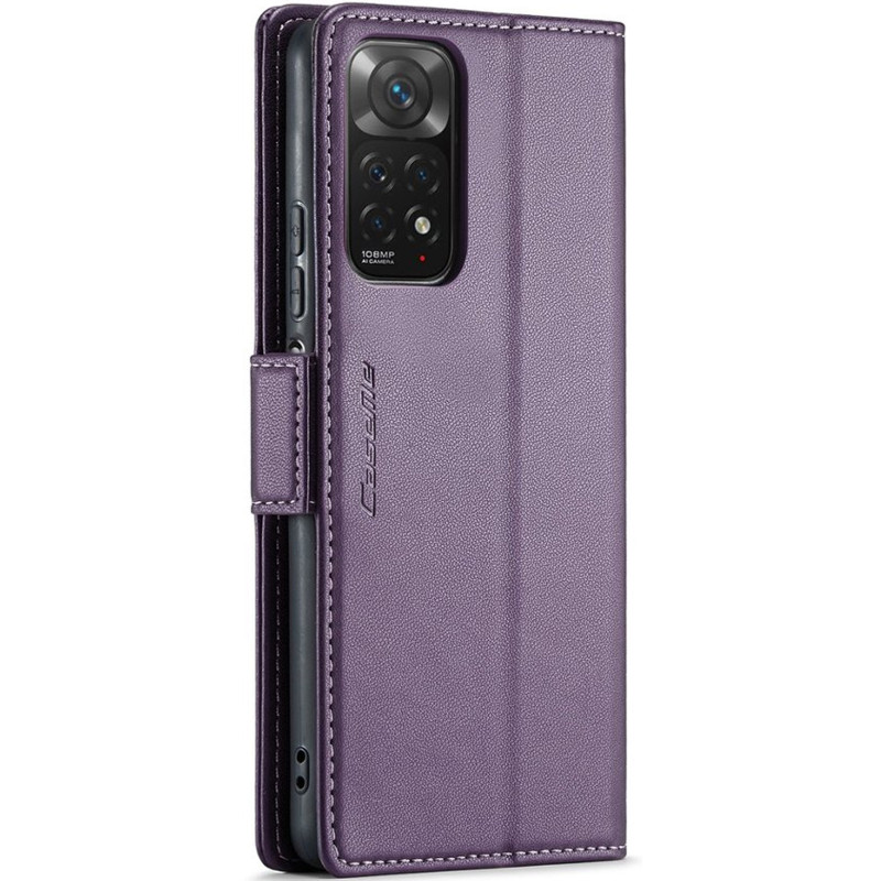 Шкіряний чохол-книжка CaseMe Nappa leather на Xiaomi Redmi Note 11 (Global) / Note 11S / 12S (Purple) в магазині vchehle.ua
