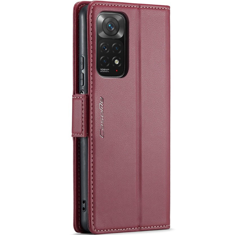 Шкіряний чохол-книжка CaseMe Nappa leather на Xiaomi Redmi Note 11 (Global) / Note 11S / 12S (Red) в магазині vchehle.ua