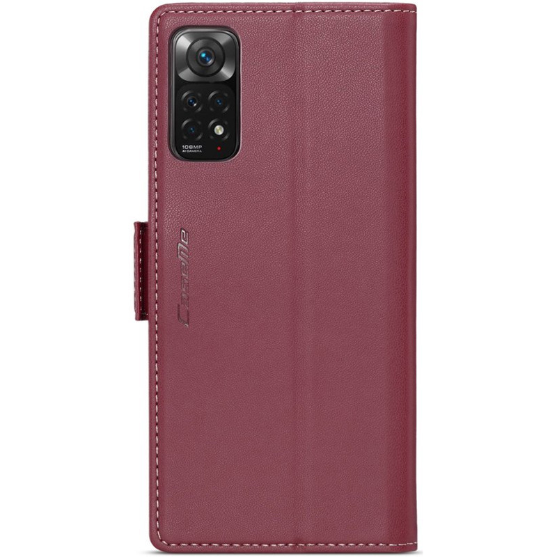 Замовити Шкіряний чохол-книжка CaseMe Nappa leather на Xiaomi Redmi Note 11 (Global) / Note 11S / 12S (Red) на vchehle.ua