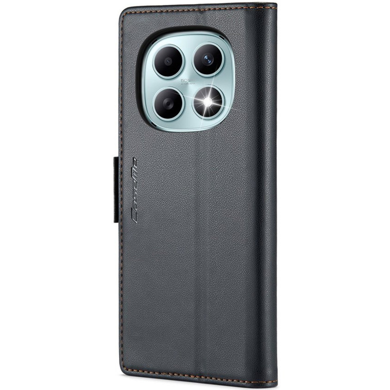 Фото Кожаный чехол-книжка CaseMe Nappa leather для Xiaomi Redmi Note 15 4G/5G (EU) / Poco M8 5G (Black) на vchehle.ua