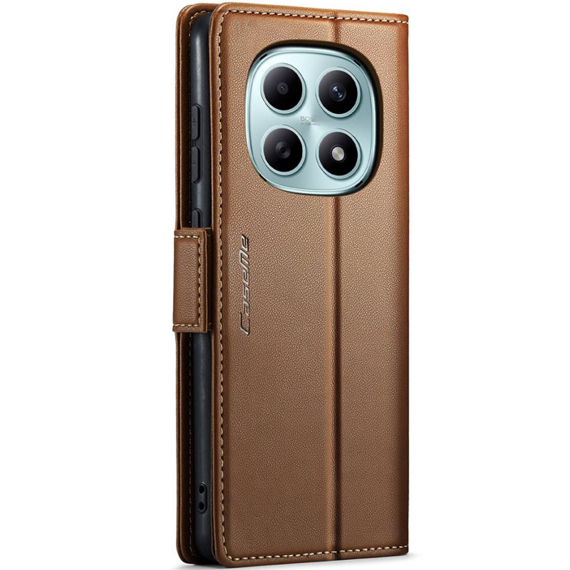 Фото Кожаный чехол-книжка CaseMe Nappa leather для Xiaomi Redmi Note 15 4G/5G (EU) / Poco M8 5G (Brown) в магазине vchehle.ua