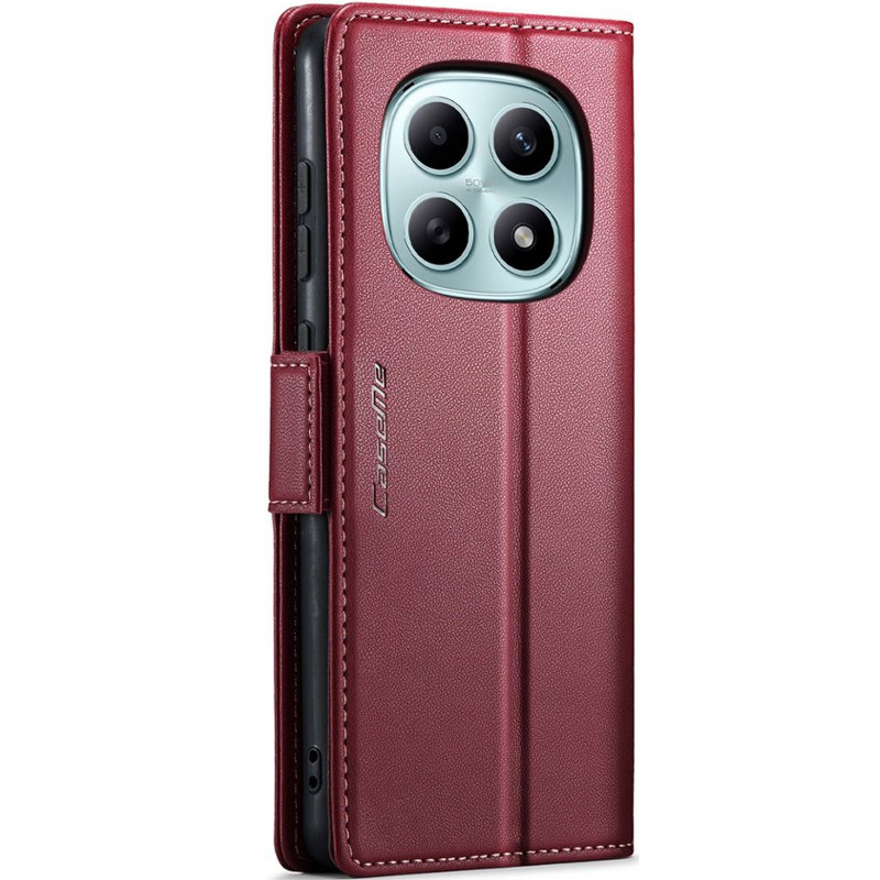 Фото Кожаный чехол-книжка CaseMe Nappa leather для Xiaomi Redmi Note 15 4G/5G (EU) / Poco M8 5G (Red) на vchehle.ua