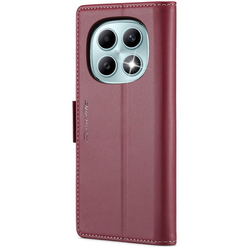Фото Кожаный чехол-книжка CaseMe Nappa leather для Xiaomi Redmi Note 15 4G/5G (EU) / Poco M8 5G (Red) в магазине vchehle.ua
